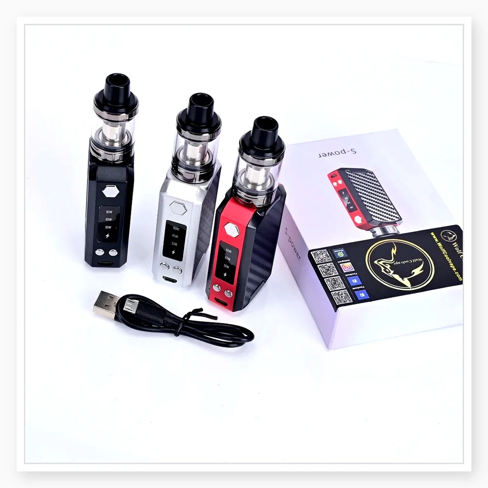 Wolfcoolvape 80W Starter Kit with 2200mAh Battery - Box Mod Vaporizer E-Cigarette Vape Pen