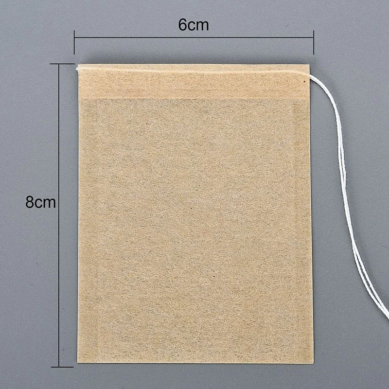 كيس فلتر شاي ورقي للاستعمال مرة واحدة برباط ، مناسب للشاي والقهوة السائب ، ورق غير مبيض ، #5