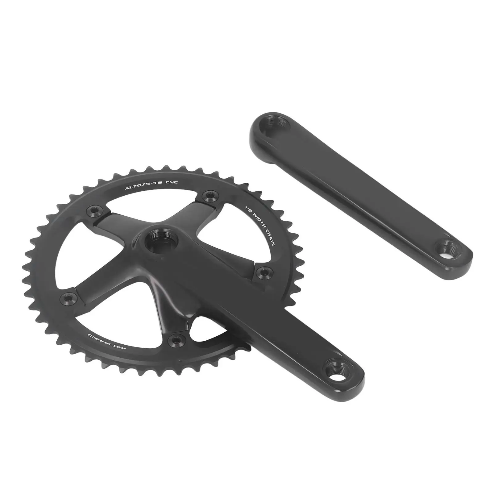 48T Black Aluminum Alloy Crankset for mountain & Road Bikes - Tapered Design for Fixed Gear