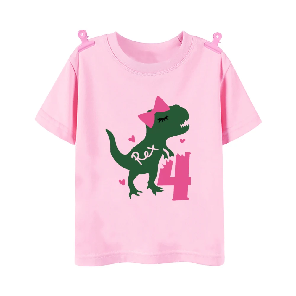 Dinosaur Birthday 1-9 Shirt T-Shirt Wild Tee Girls Party Outfit T Shirt Dinosaur Theme Clothes Kids Gifts Fashion Tops Tshirt