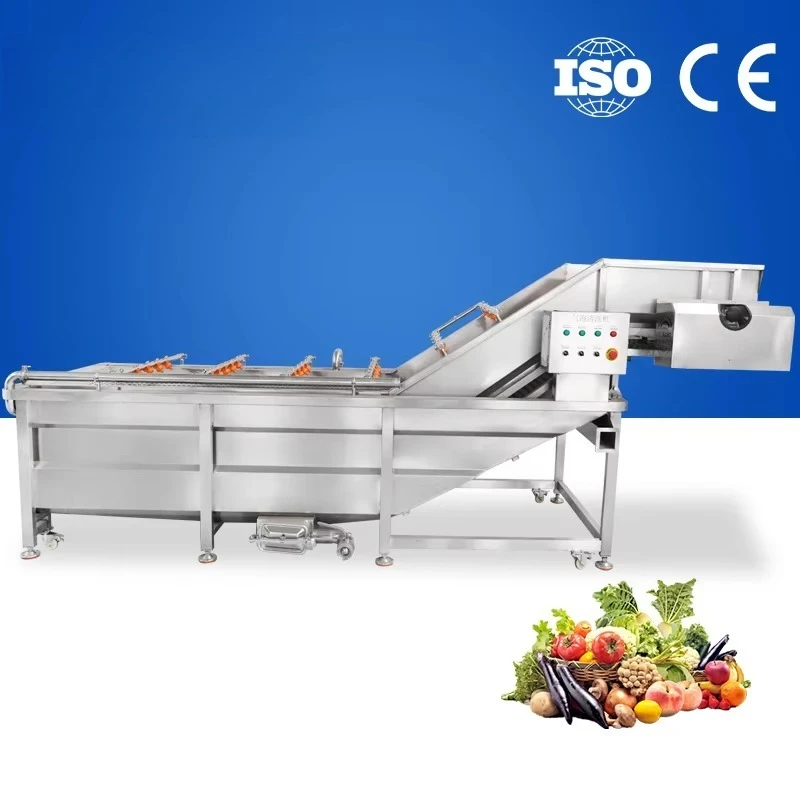 Industrial Automatic Lifting 304 Stainless Steel Vegetable & Fruit Washing Machine PLC Control Motor Pump Customizable Capacity