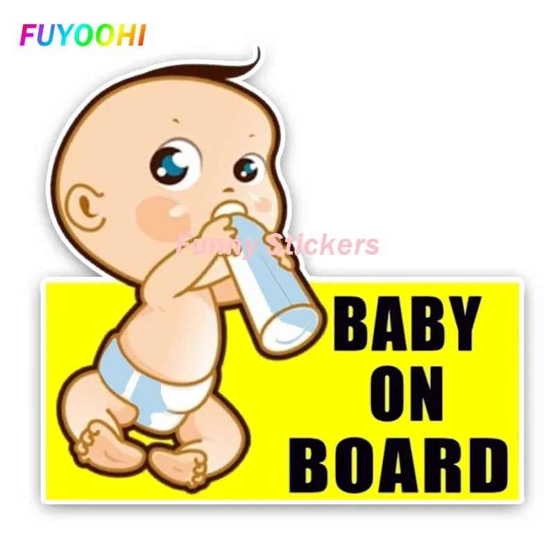 FUYOOHI Play Stickers Warning Sign Lovely Colored Car Sticker BABY ON BOARD SUV Fine Decoration Cartoon Baby Exterior Graphic