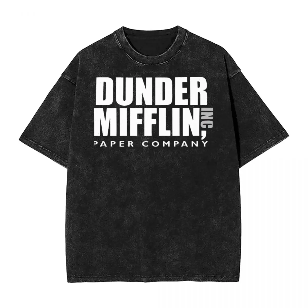 The Dunder Office Mifflin Inc The Office Washed T Shirt Streetwear Hip Hop Cool T-Shirt Tv Series Tees Men Women Street Graphic