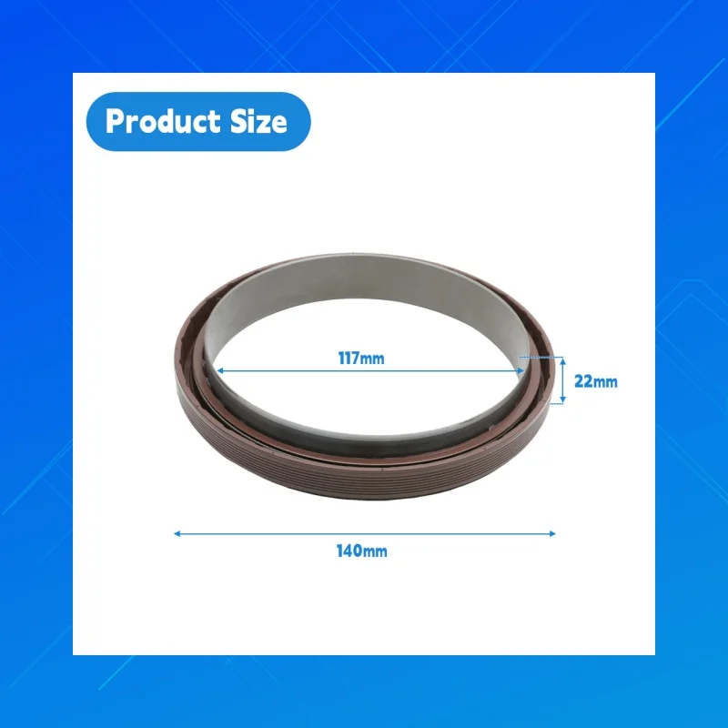 

Size:117x140x22mm,DMHUI high-quality FKM tractor oil seals,applicable to ZFP0734319642,ZFP101100，BAUM6SLX27 style