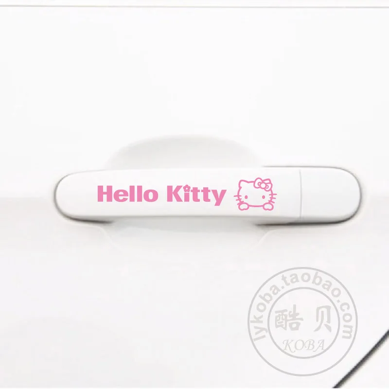 Sanrio Car Door Handle Sticker Paper Sticker Hello Kitty Cartoon Door Handle Decoration Modified Cute Car Accessories Supplies