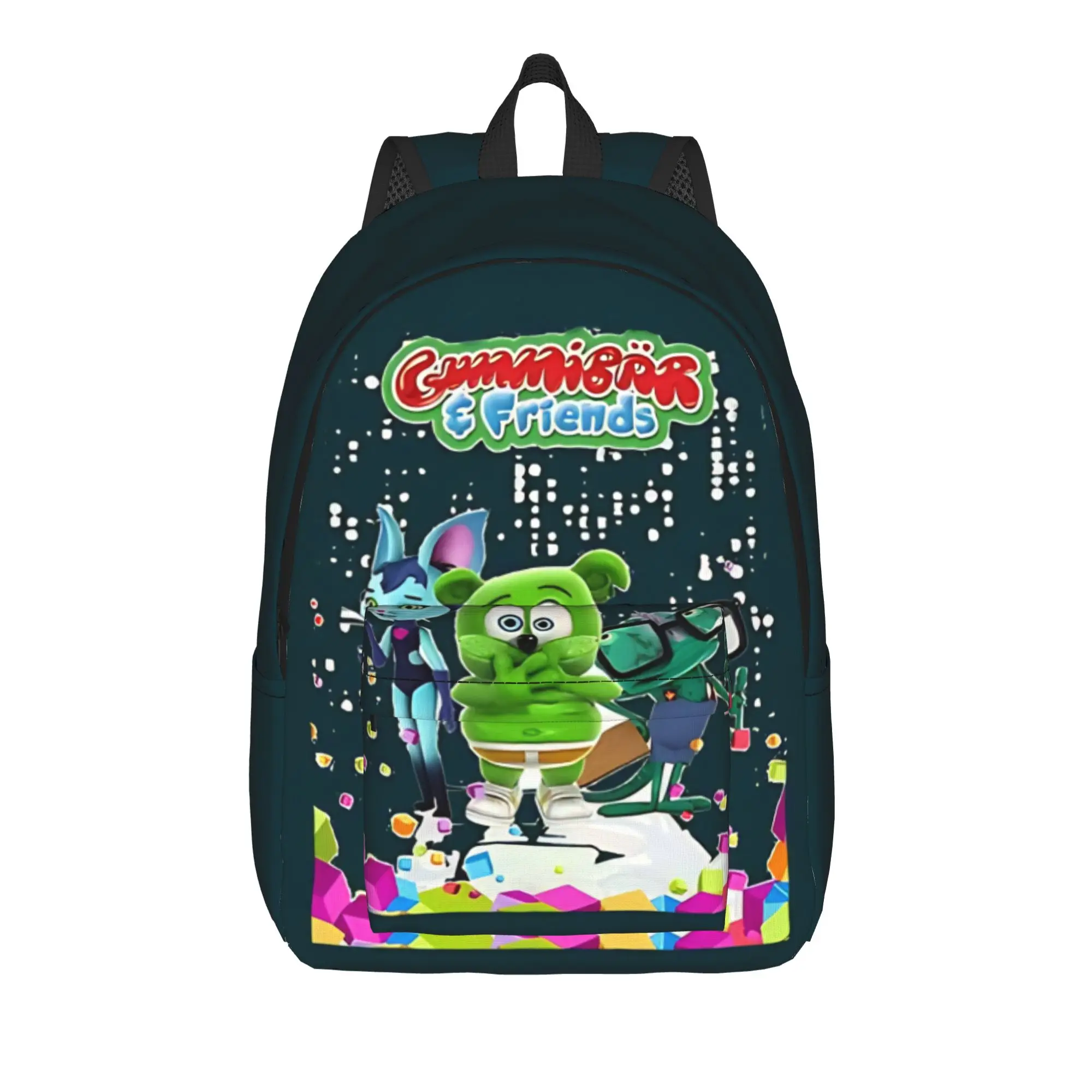 Back to school season Kawaii Rainbow Chewy Candy Mascot  Daypack Gummy Bear Couple Rucksack Backpack
