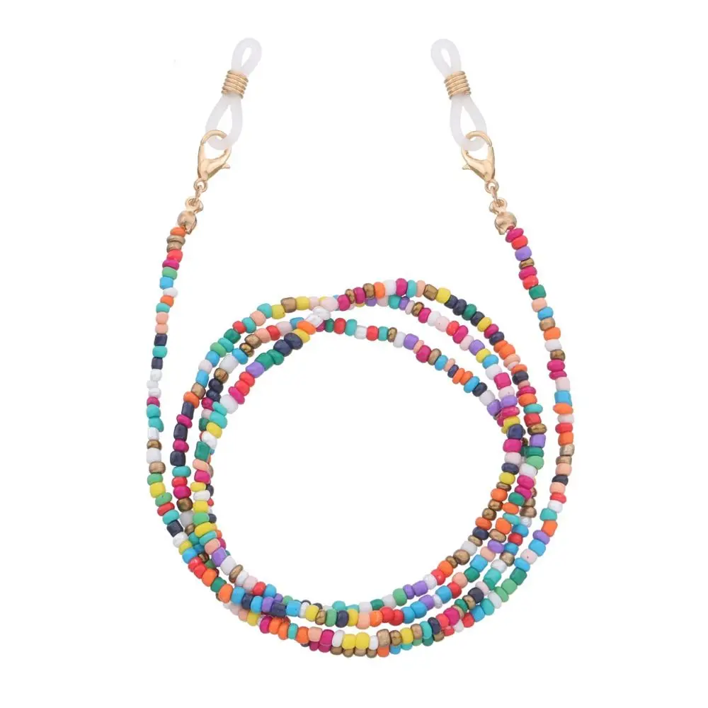 Metal Chain Colorful Bead Glasses Chain Bohemia Style Colorful Sunglasses Chains Hanging Neck Neck Strap String Eyeglass Lanyard