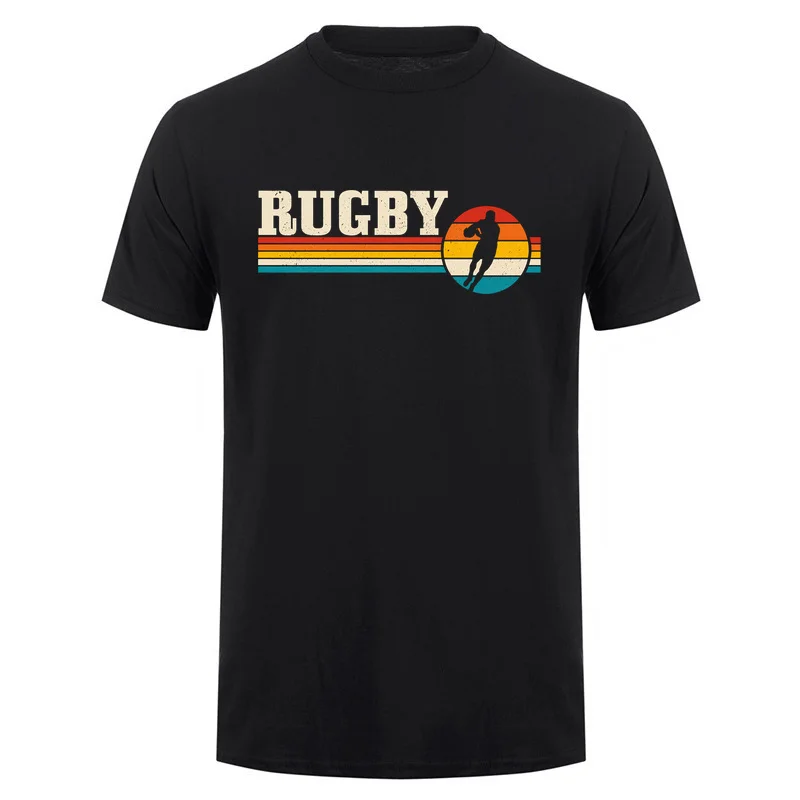 Evolution of Rugby T Shirt Short Sleeve Rugby Player Sport Retro Unisex Football T-Shirt O-neck Cotton Tops HJ-141