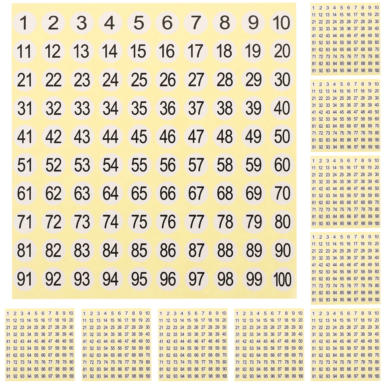 

15 Sheets Numbered Stickers Round Adhesive Number Labels for Organizing Home Office Classroom Storage and Clothing Size