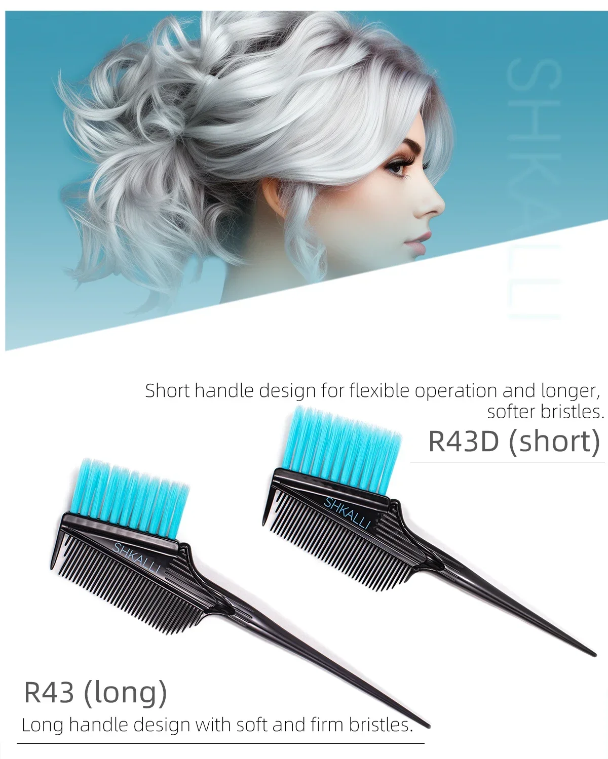 1Pc Hair Coloring Brush Double-sided Hair Dye Professional Salon Hairs Dye Tool Hair Coloring Brush DIY Salon Barber Accessories