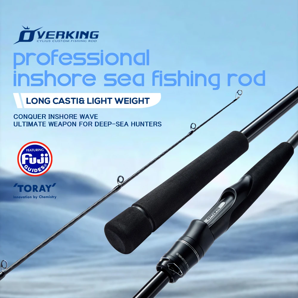 

Удилище CYLIUS Overking Multipurpose Longcast для морской рыбалки в прибрежных водах, 40T карбон, ультралегкое, с кольцами Fuji, для ловли баса, щуки, морской рыбалки, спиннинговое.
