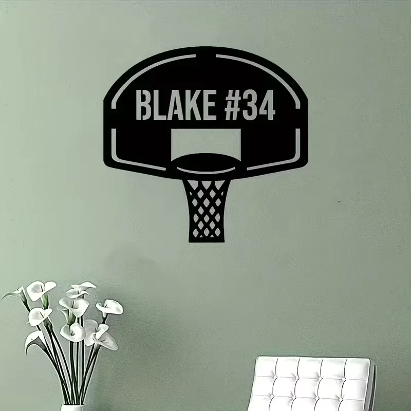 Custom Basketball Iron Wall Art, Name Customizable - Room Decor for Indoor and Outdoor Hanging, Perfect Holiday Gift