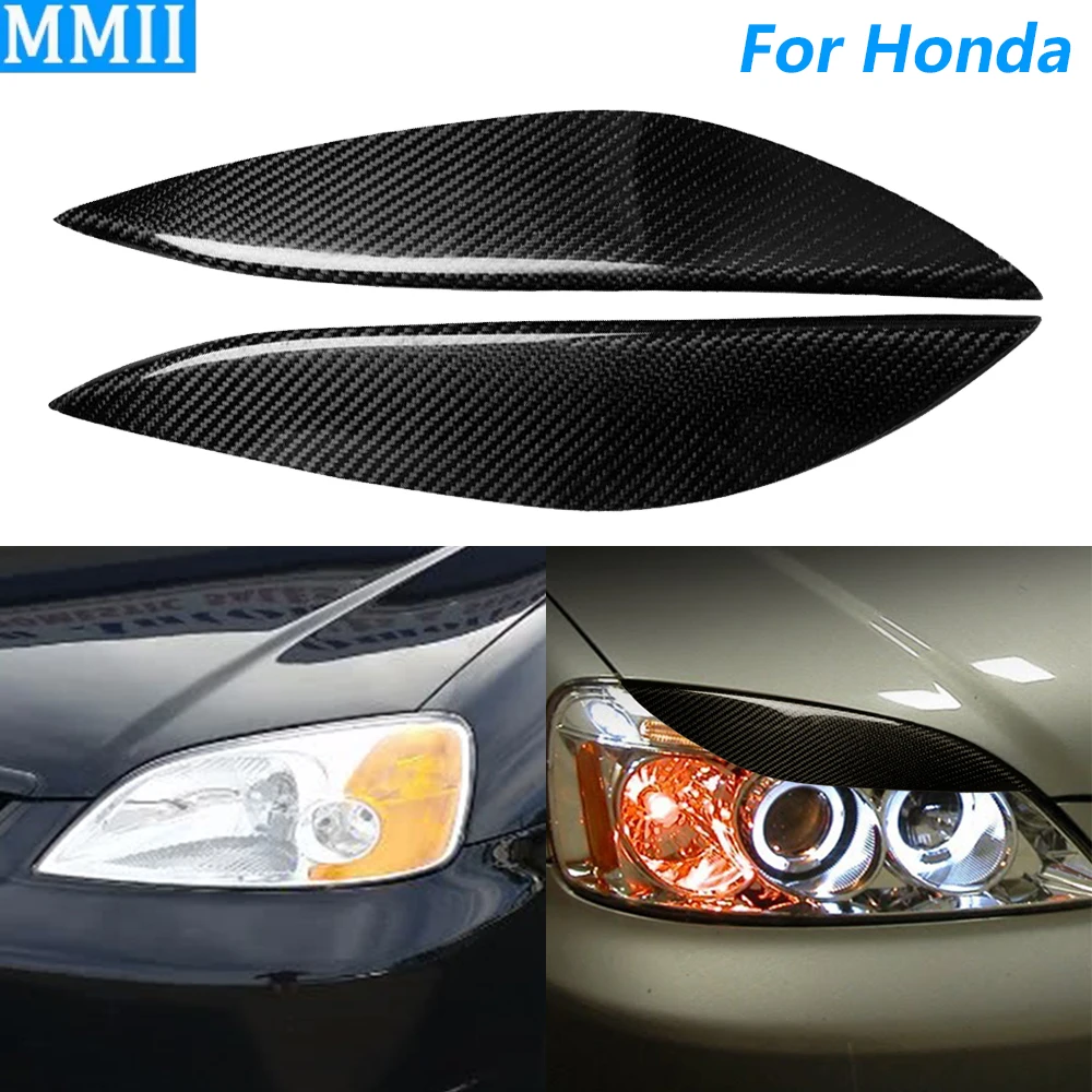 

Для Honda Civic 2001-2003 настоящая сухая передняя фара из углеродного волокна, крышка для век, отделка панели, модификация автомобильных аксессуаров