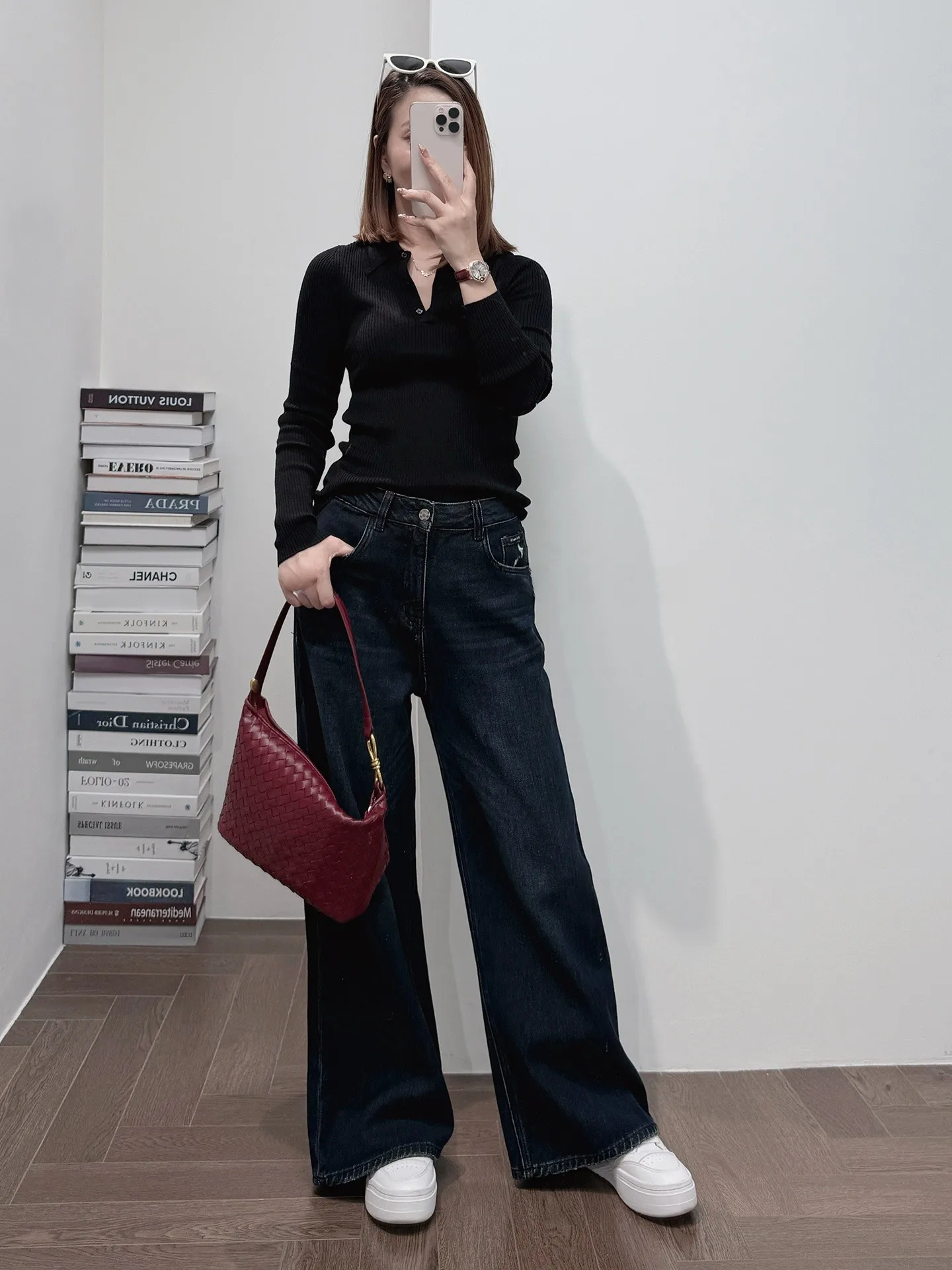 

Хин Waable Янчжоу Шерстяной свитер из чайной шерсти с защитой от скатывания Высококачественный повседневный крой Long Sve V-Ne Женский...