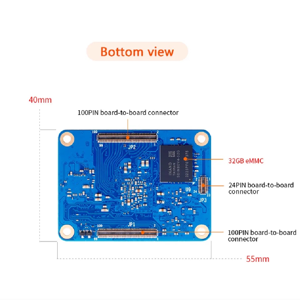 Orange Pi CM4 2GB RAM 32GB eMMC Flash Single Board Computer OPi CM4 2G32G SBC