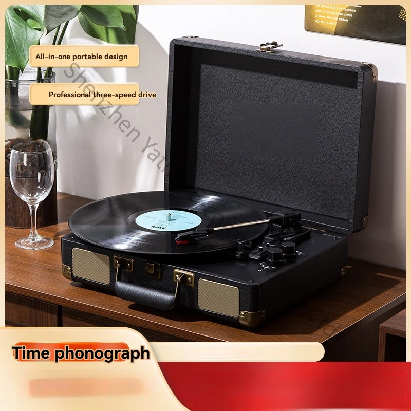 Vinyl Phonograph Stereo Portable Retro Bluetooth Record Player Decorative Portable Bluetooth Speaker Record Player