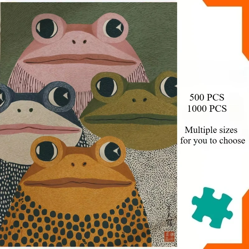 500/1000 Piece Modern Japanese Frog Jigsaw Puzzle Home Decor Adults Puzzle Games Family Fun Puzzles Educational Toys for Adults
