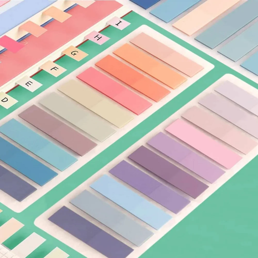 

PET Waterproof Notes Candy Color N-time Multi-color Index Stickers Handwritten Small Notes Key Marker