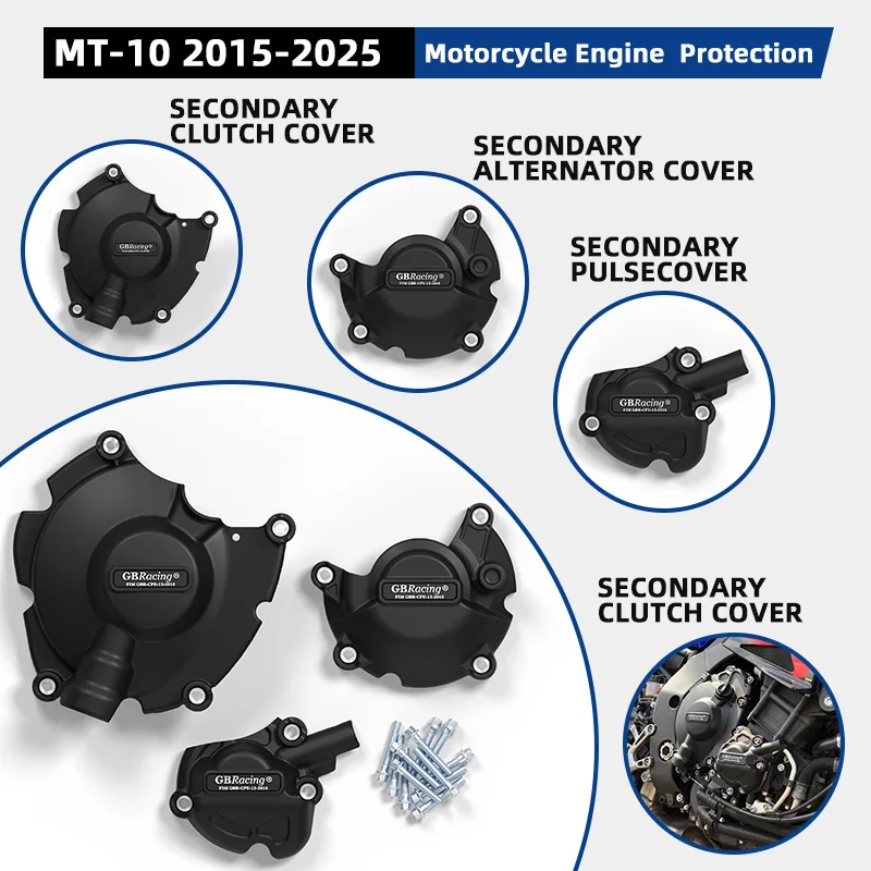 اكسسوارات الدراجات النارية Gbracing لياماها MT-10 2015-2025 Gbracing محرك حماية يغطي المولد + القابض + نبض 3 قطعة عدة #1