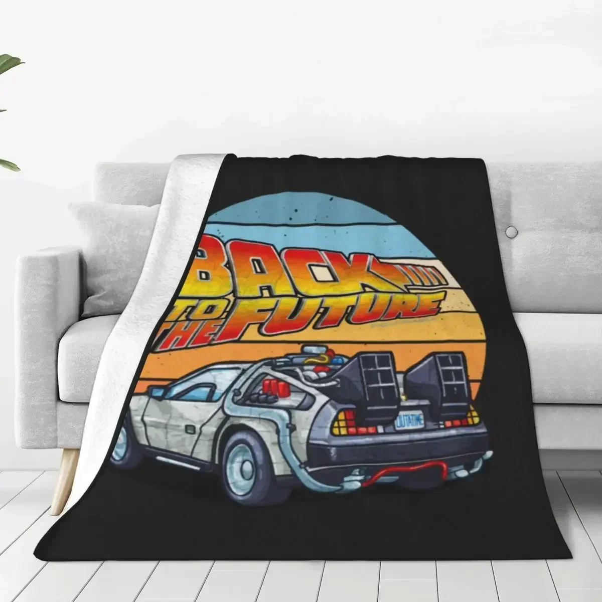 

Back To The Future Flannel Blanket DMC DeLorean Super Soft Throw Blanket for Chair Sofa Bed Travel Fun Bedspread Sofa Bed Cover