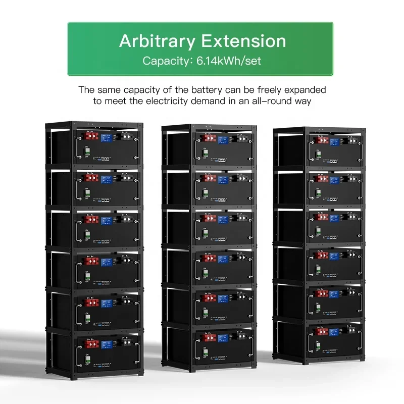 Batterie de Stockage d'Massage Solaire Intelligente, Montée T1, 48V, 51.2V, 200Ah, 230Ah, 300Ah, 10Kw, 15KWh, VeFePO4, BMS