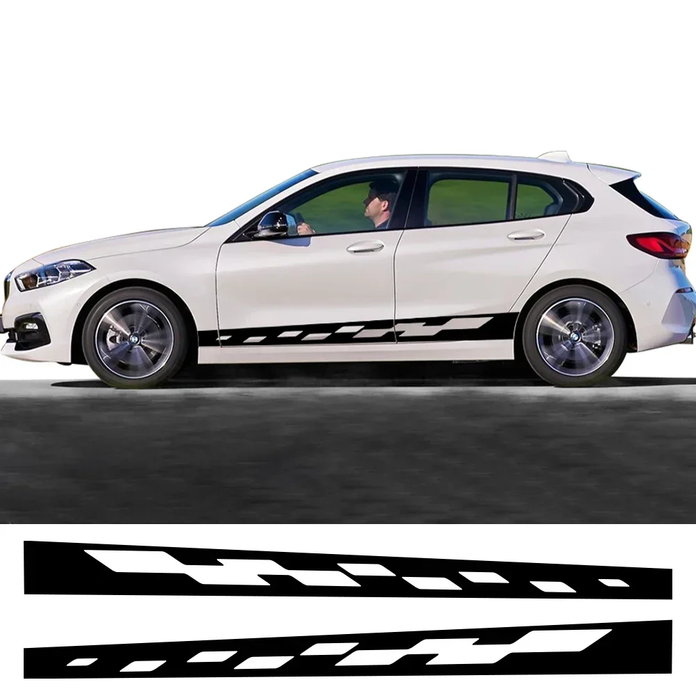 2pcs Car Body Side Stripe Sticker Vinyl Car Decal Suitable For All Car Side Trim Stickers Car Exterior Accessories