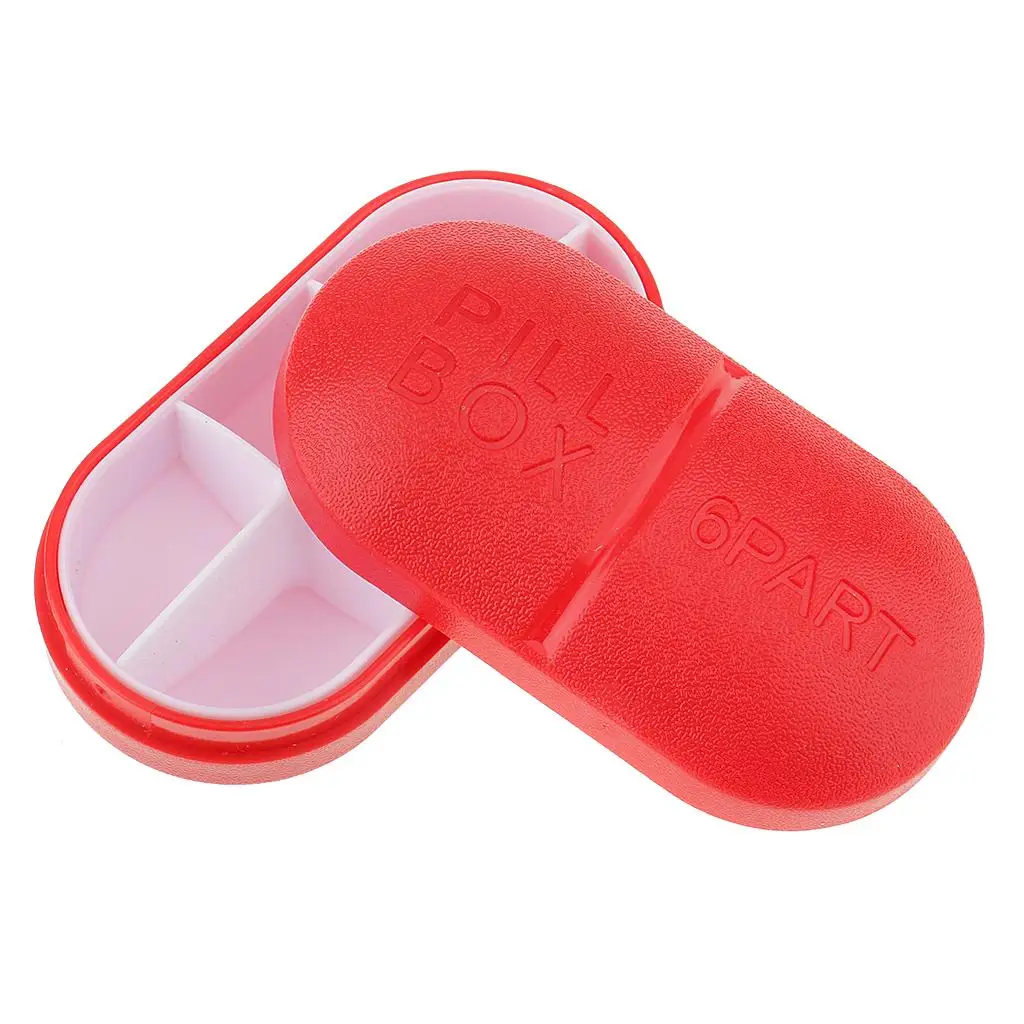 2-4pack 1pc Travel Pill Box Medicine Tablet Storage Vitamine Organiser Red