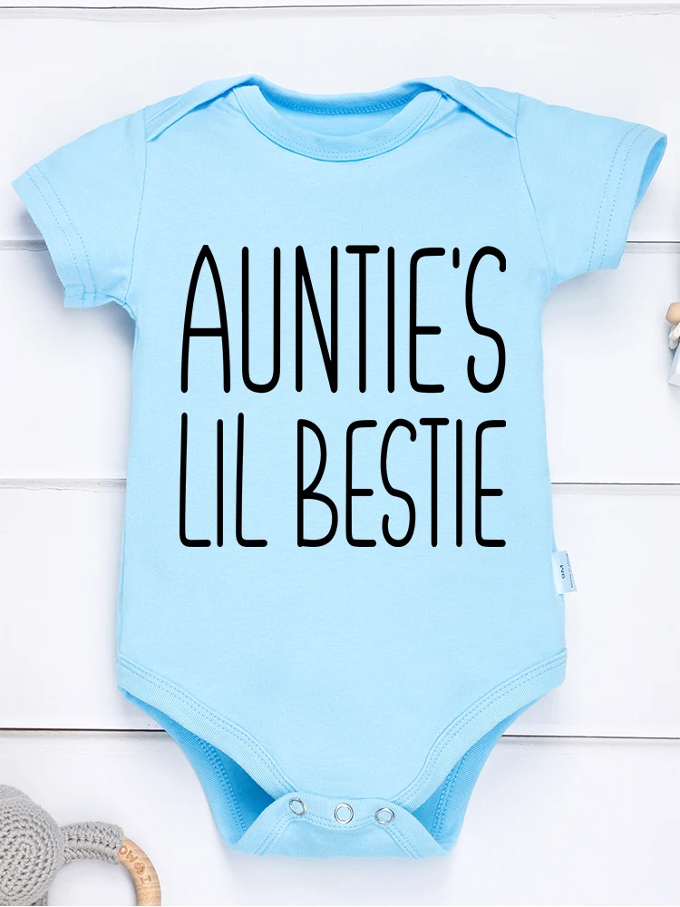 Auntie\'s Little Bestie Cute Baby Girl Clothes Beautiful Cozy Soft Newborn Cotton Onesies 0-24 Months Infant Romper Dropshipping