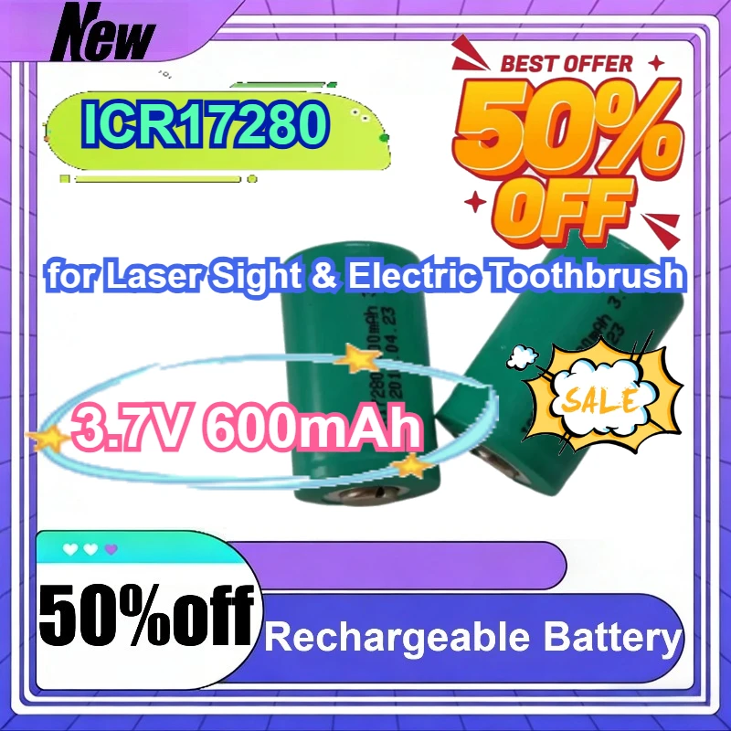 

Литиевая батарея ICR17280 3.7V 600mAh для лазерных целеуказателей и электрических зубных щеток