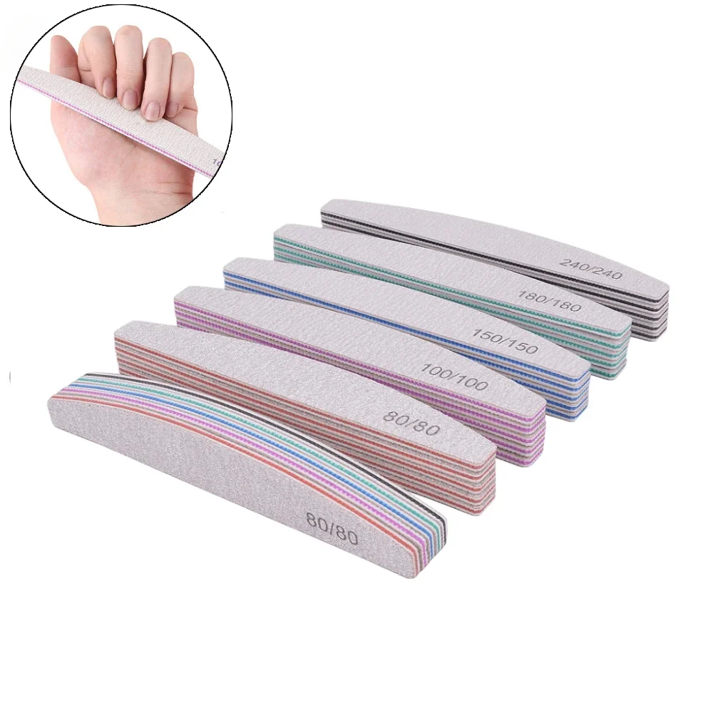 Nail File 100 To 180 Professional Tools Emery for Manicure Lime 240 Sandpaper Gel Polishing Files for Nails Buffers Set Polisher