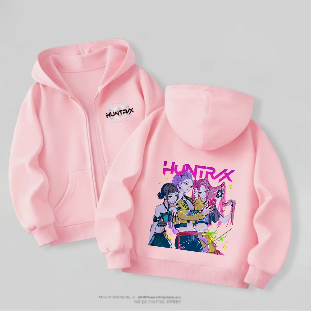 

KPop Huntrix Baby Girls Jackets Spring/autumn Children's Clothes Fashion Popular Hooded Outerwear Thin Simple Casual Coat Hoodie