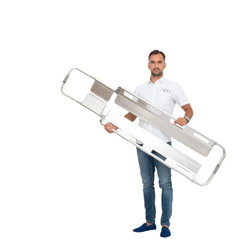 Four-piece spatula stretcher, separable folding aluminum emergency stretcher, fire rescue fracture