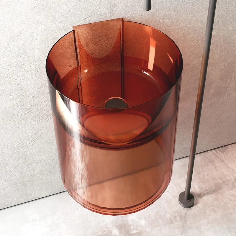 Transparent resin wall-mounted wash basin Wall-mounted face basin Designer small apartment color basin