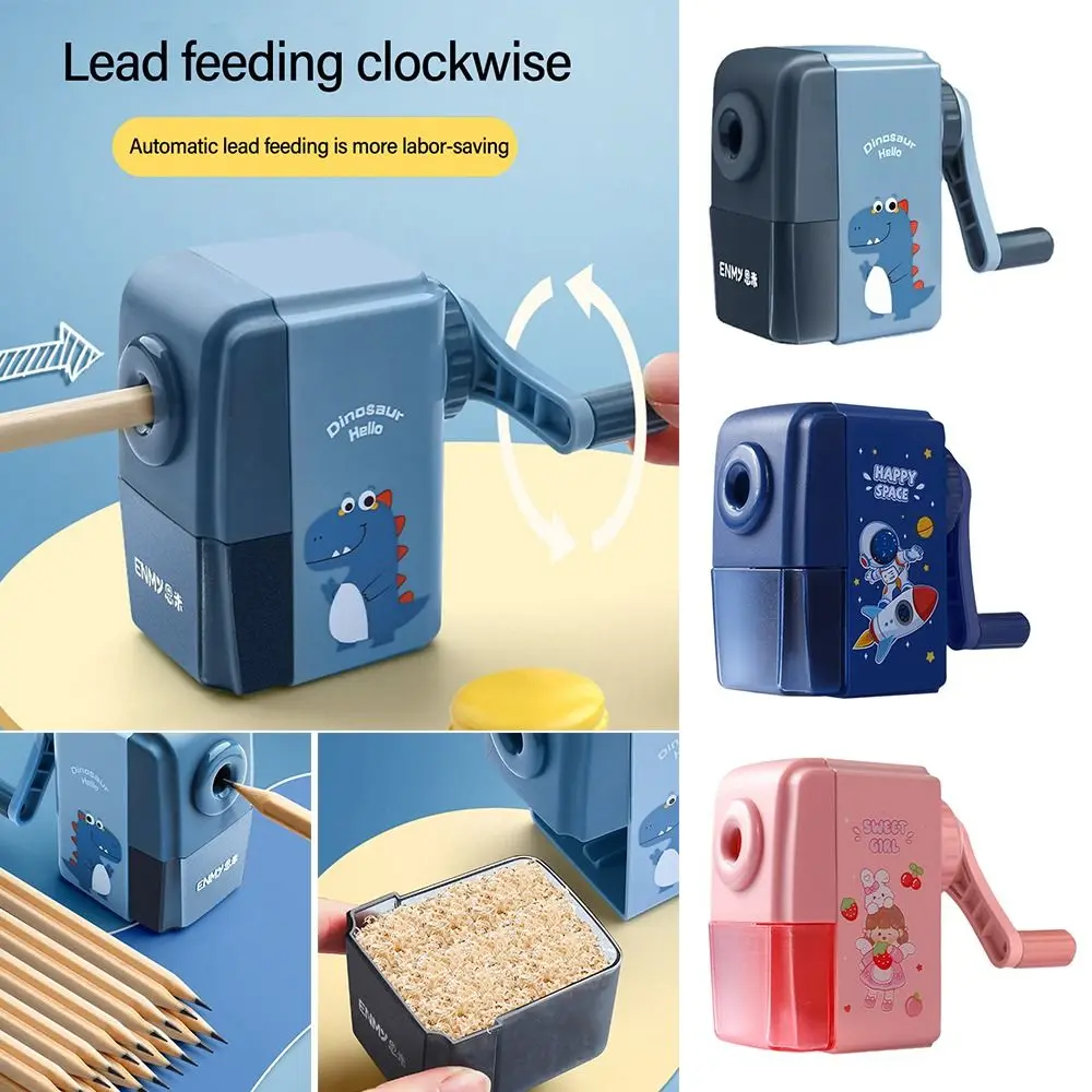 Student Prize Gift Dinosaur Pencil Sharpener Anti Sticking Lead Hand-cranked Mechanical Tool Automatically Enters Lead