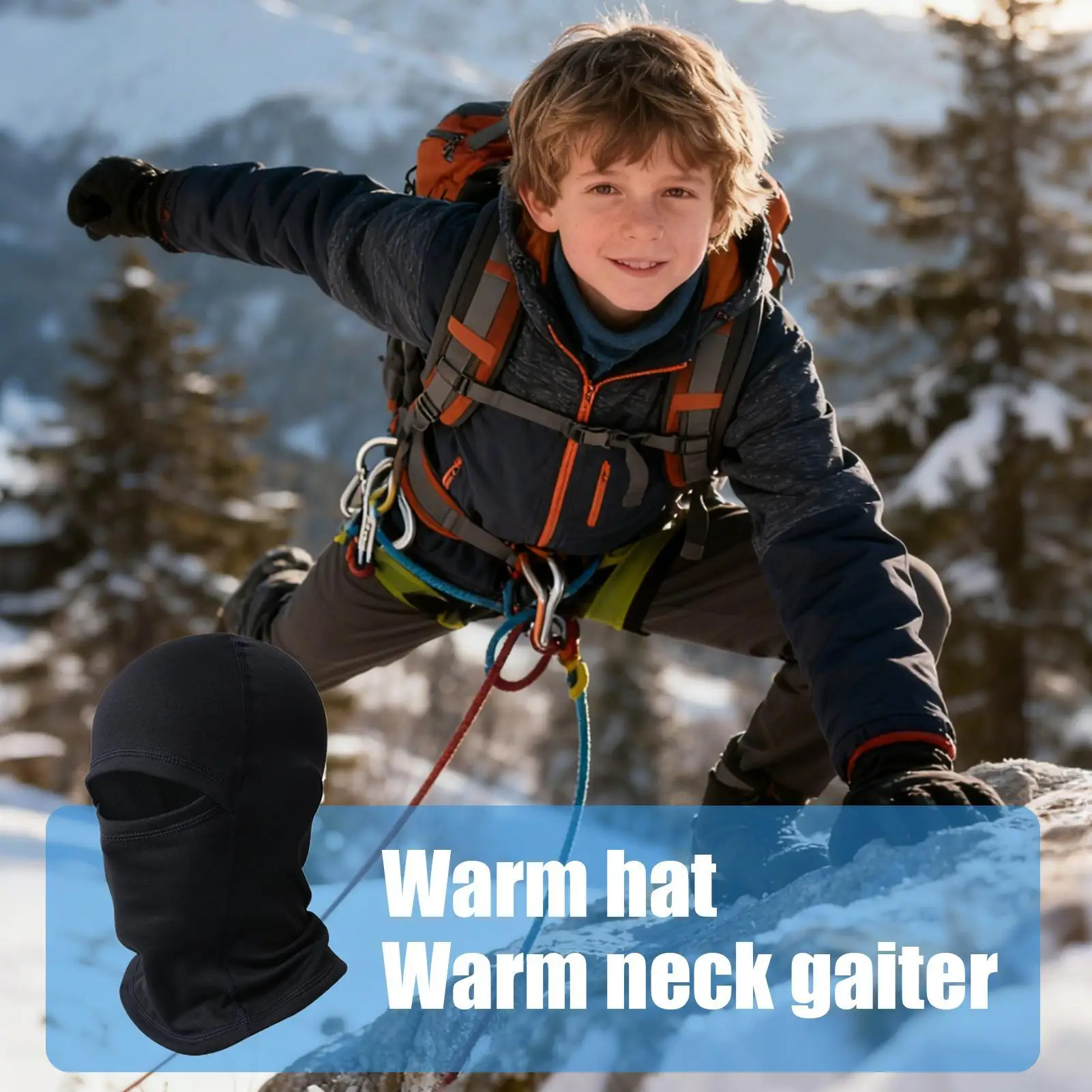 

Children Neck Gaiter Face Cover Windproof Breathable Warmer Kids Ski Cover For Boy Girl Children Skiing Riding Bike Climbing