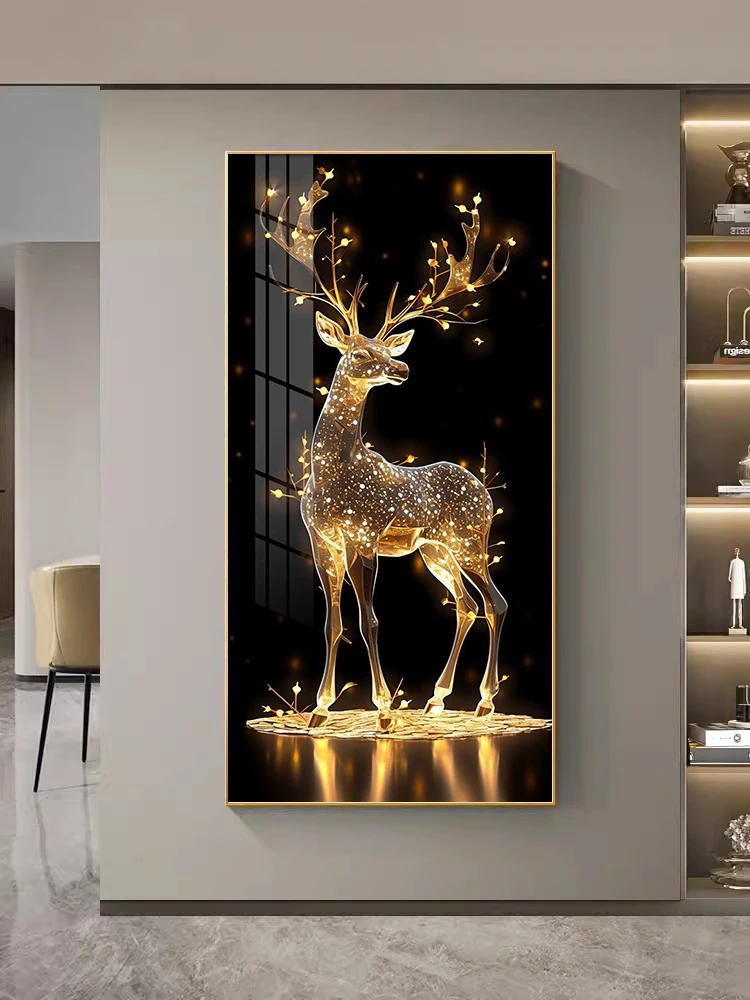 Lámpara de pared de porcelana de cristal Led de ciervo, arte de pared, electrodoméstico, decoración de habitación, arte de mesa, Mural, pasillo,