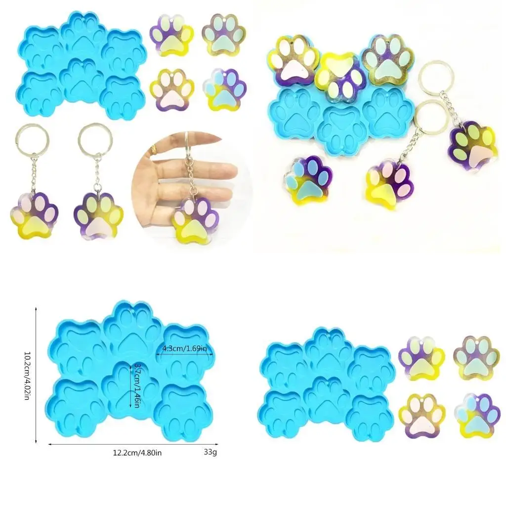 

31BB Keychain Silicone Mold Paw-Earrings Resin Mold for Pendant Craft Jewelry Making