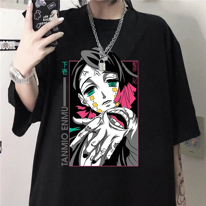 

Anime Enmu Printed T-Shirt Women Summer T-Shirt Women Casual Short Sleeve Crew Neck T-Shirt Tops Y2k Top Vintage Clothes Fashion