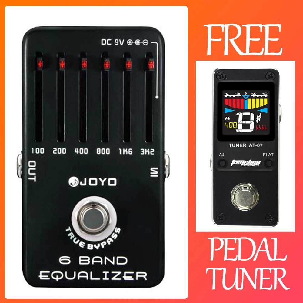 

JOYO Guitar Effect Pedal JF-11 6-Band Equalizer Pedal Low Middle High Frequency EQ Effect True Bypass Guitar Parts & Accessories