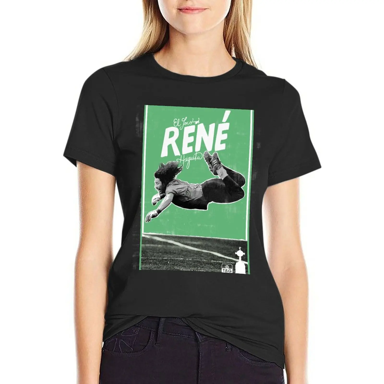 Rene Higuita T-Shirt vintage cute clothes white t-shirts for Women