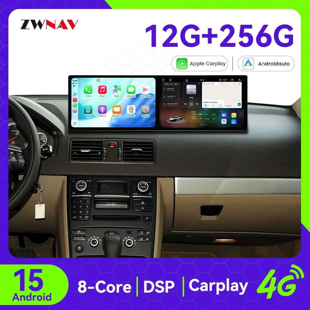 

Dual 9.1 Inch Touch Screen CarPlay Car Radio For Audi A6 2005-2009 Android 15 GPS Navigation Car Multimedia Player Head Unit