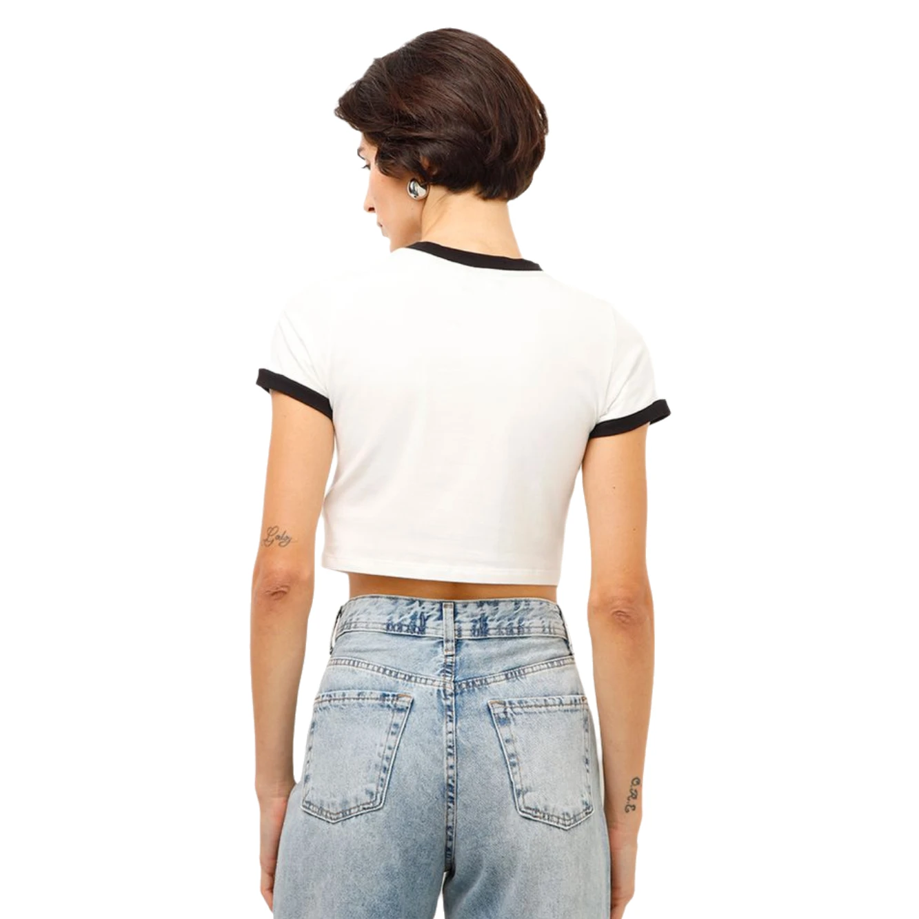 IT'S NEVER TOO LATE FOR FUN In White Baby Tee Girls Crop Top Y2K Short Top Letter Printed Baby T-Shirt