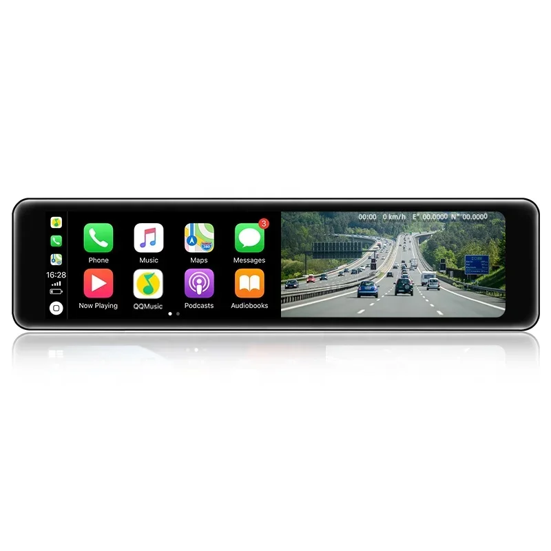 2022 شاشة Linux Carplay AndroidAuto 11.26 بوصة شاشة مرآة الرؤية الخلفية مع كاميرا أمامية 4k وكاميرا خلفية AHD1080P #1