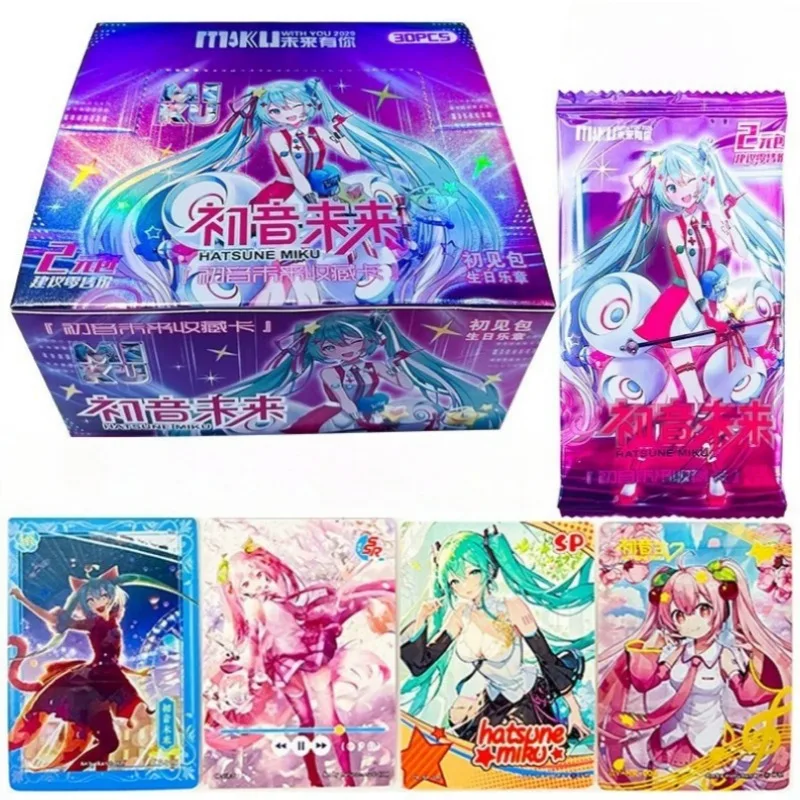Genuine Hatsune Miku Collectible Cards Cherry Blossom Poem First Sight Pack Official Merchandise Toy Cards Kids Gifts