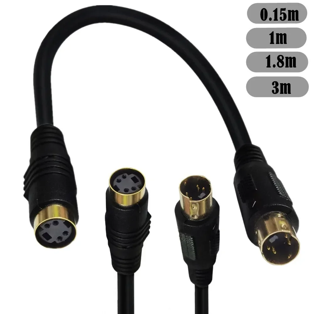 S-Video Cable Mini DIN 4 Pin Cable Male to Male / Female Gold Plated Connector Compatible for DVD DSS receivers, VCRs, DVRs/PVRs