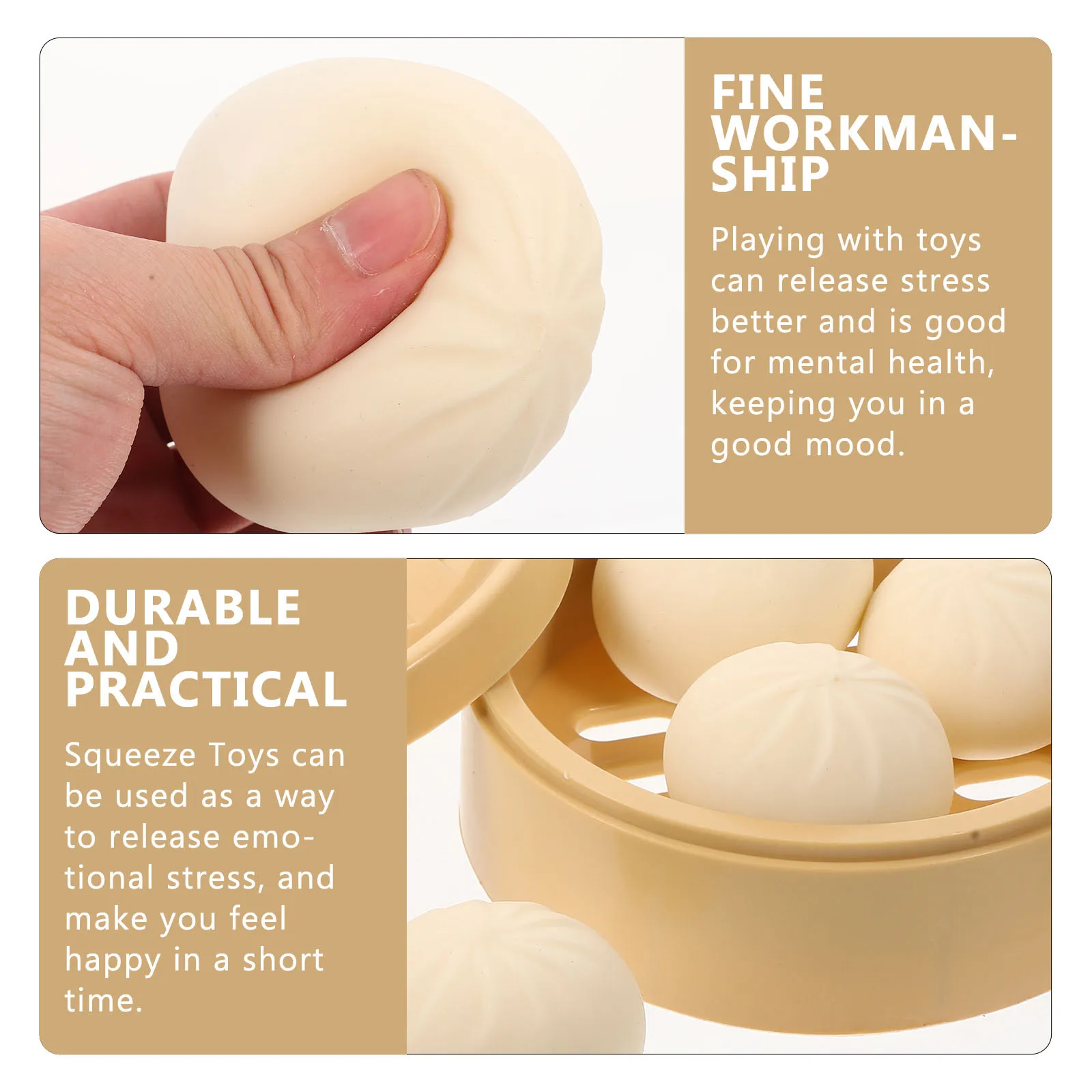 مجموعة واحدة من كعكة على البخار لتخفيف التوتر بتصميم كرتوني محمول للجيب ودية للإصبع للاسترخاء والطعام الحسي المضحك #6