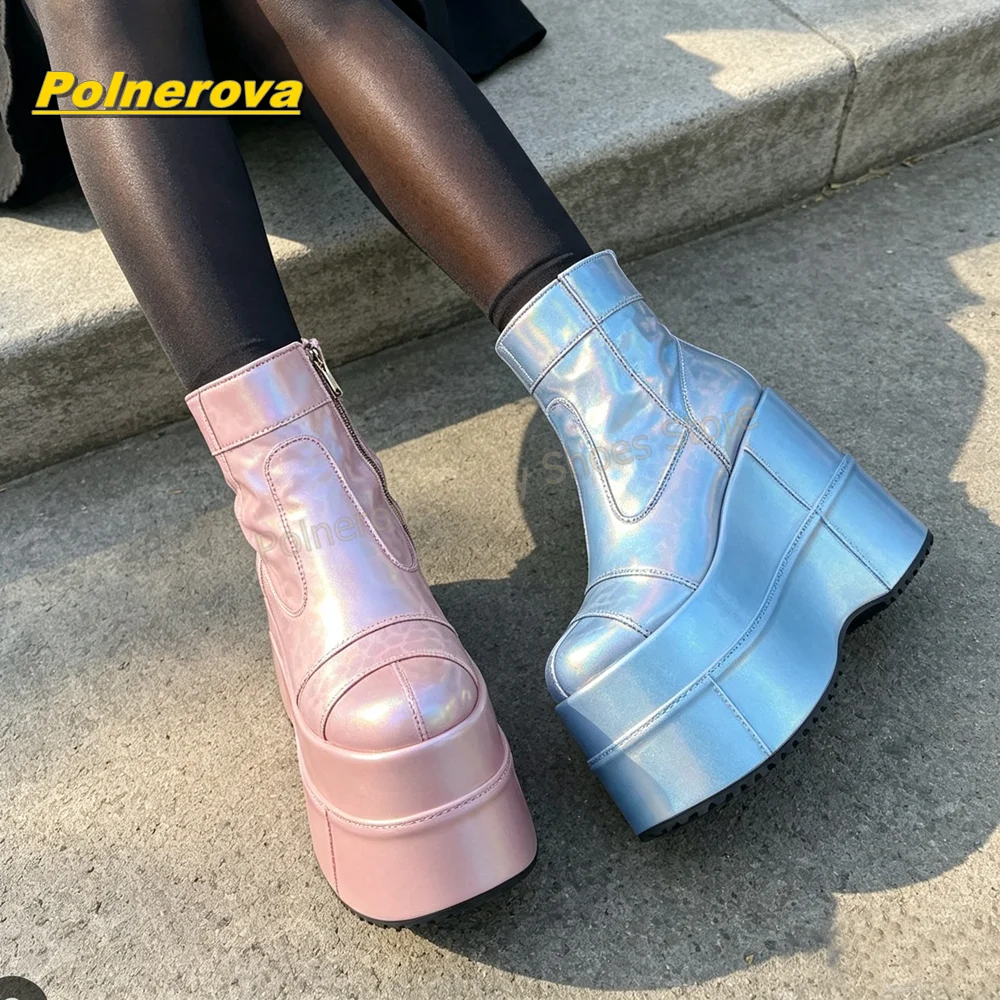 Street Fashion Y2K - Sepatu Bot Wanita Y2K Warna Campuran