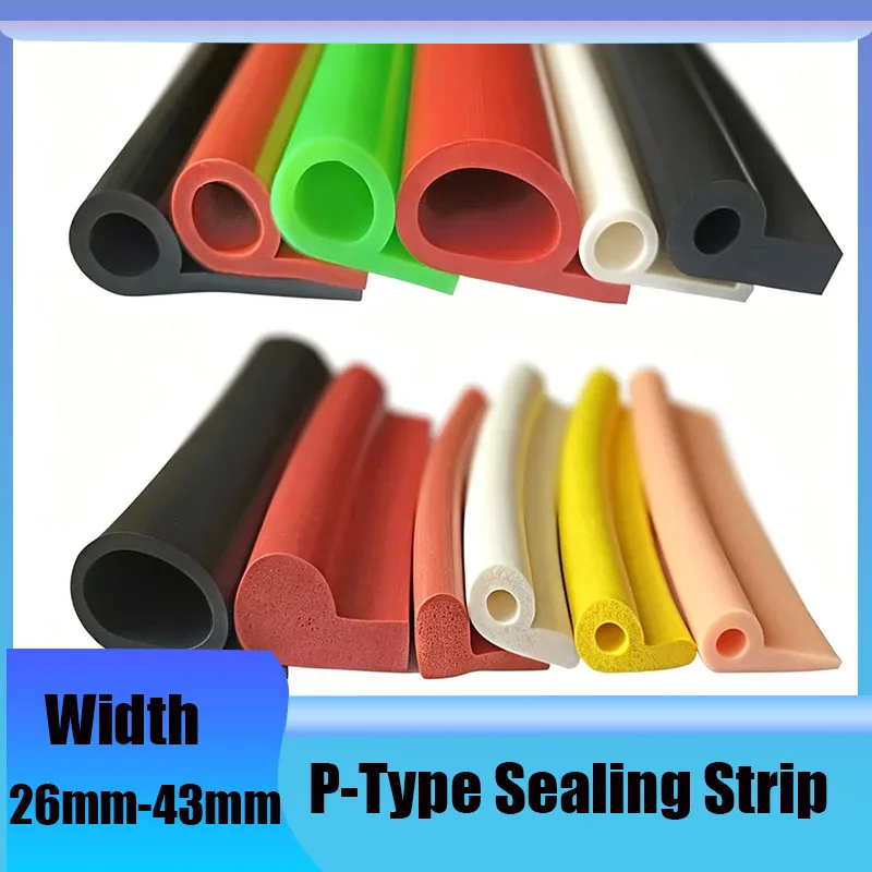 1 Meter Width 26mm-43mm P-Type Rubber Sealing Strip Height 4-27mm Water Gate Grain Storage Water Retaining Rubber Sealing Strip