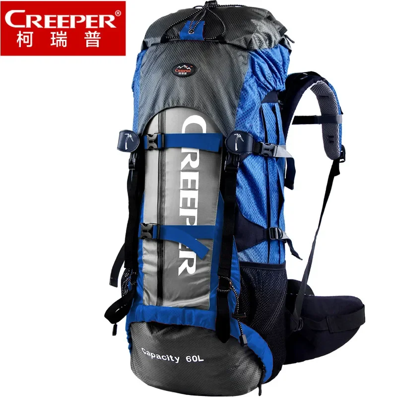 CREEPER New Outdoor Professional Waterproof Camping Backpack Frame Rock Climbing Hiking Backpack Package Big Space 60L 15 colour