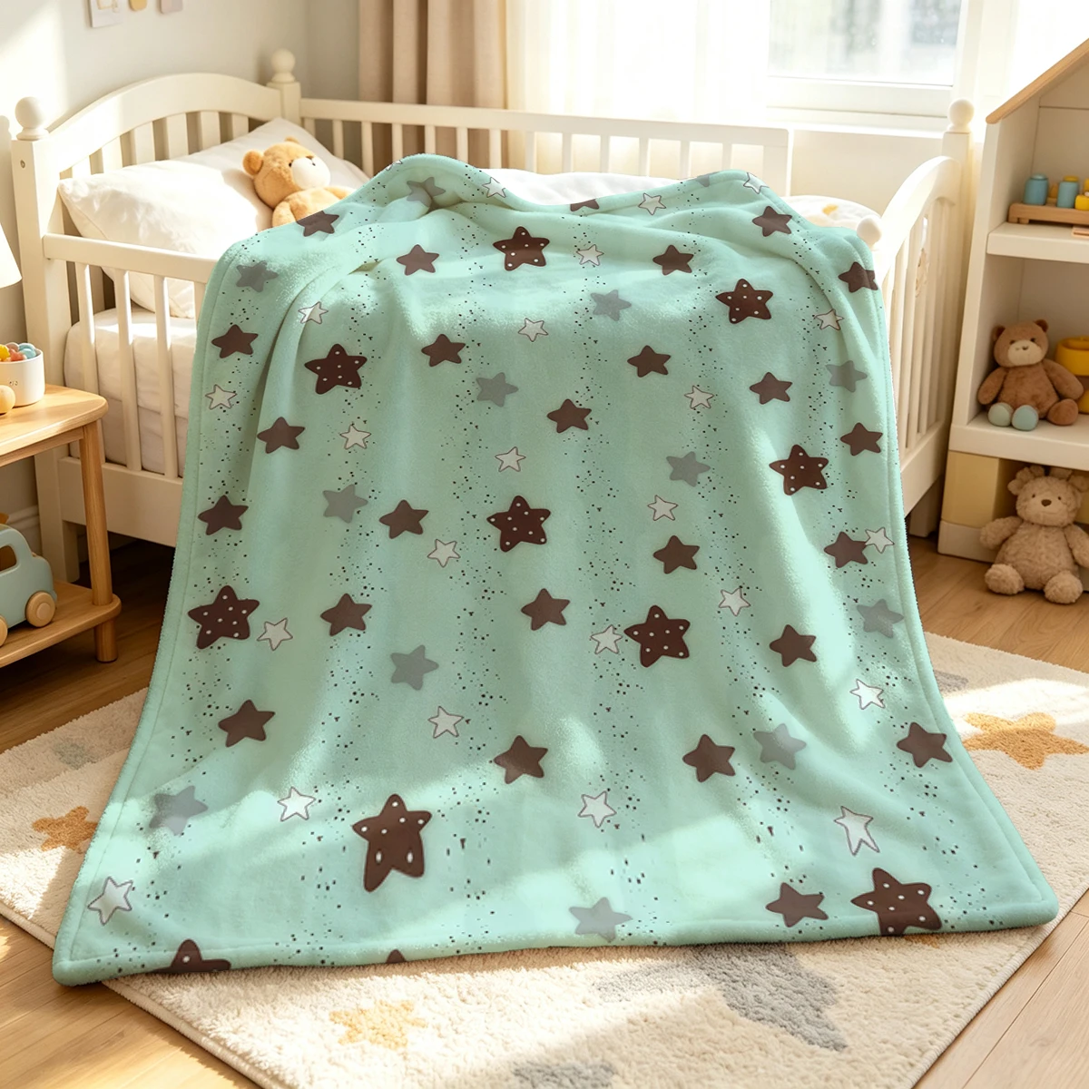 Star Drop Flannel Blanket Warm Soft Halloween Christmas Couch Warm Cozy Decorative Decor Gift for All Season
